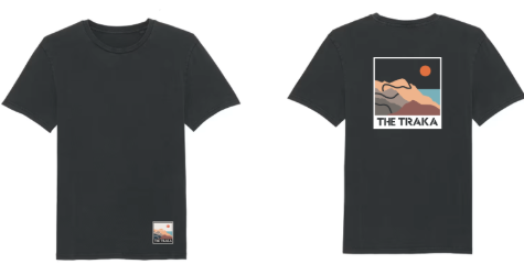 Unisex T-shirt washed BLACK (mountains)